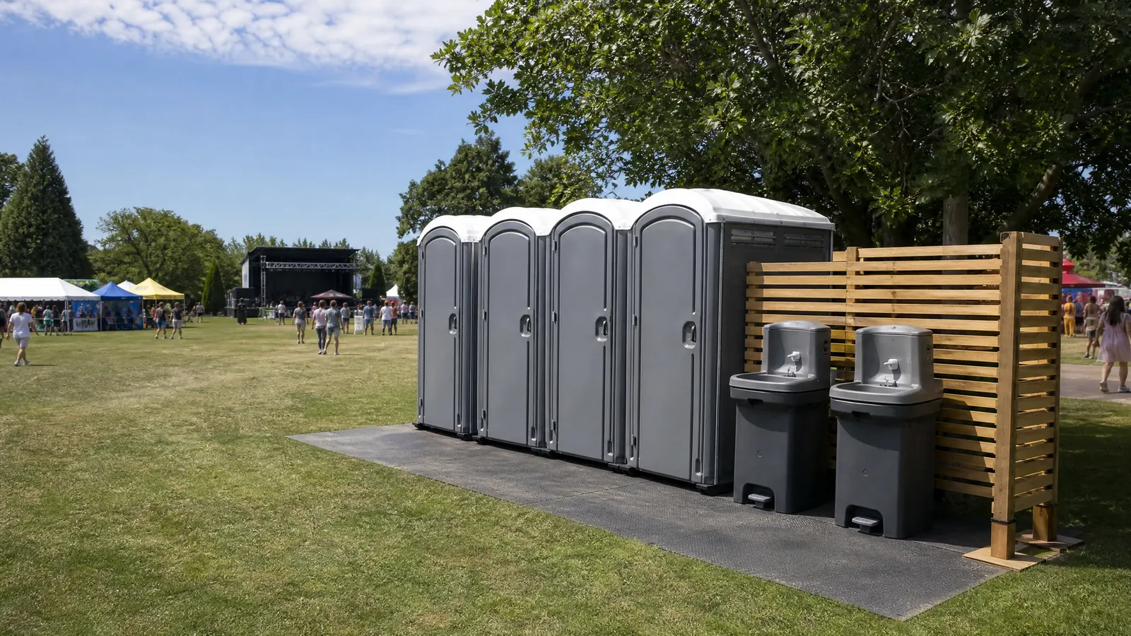 Inclusive access with ground‑level ADA units portable sanitation setup